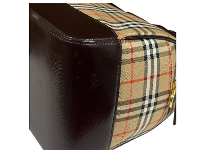 Borsa a tracolla Burberry Mini Boston Nova Check Shadow Horse Marrone Beige - vista 10