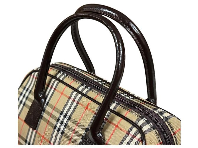 Borsa a tracolla Burberry Mini Boston Nova Check Shadow Horse Marrone Beige - vista 13