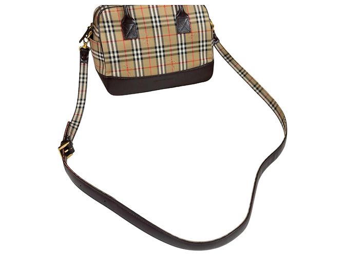 Borsa a tracolla Burberry Mini Boston Nova Check Shadow Horse Marrone Beige - vista 14