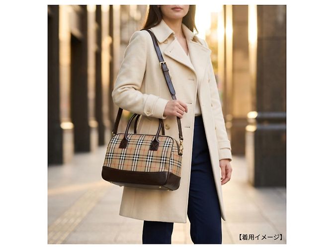 Borsa a tracolla Burberry Mini Boston Nova Check Shadow Horse Marrone Beige - vista 2