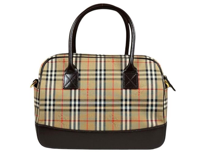 Borsa a tracolla Burberry Mini Boston Nova Check Shadow Horse Marrone Beige - vista 3