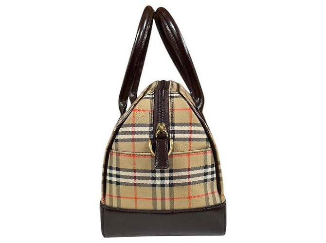 Borsa a tracolla Burberry Mini Boston Nova Check Shadow Horse Marrone Beige - vista 4