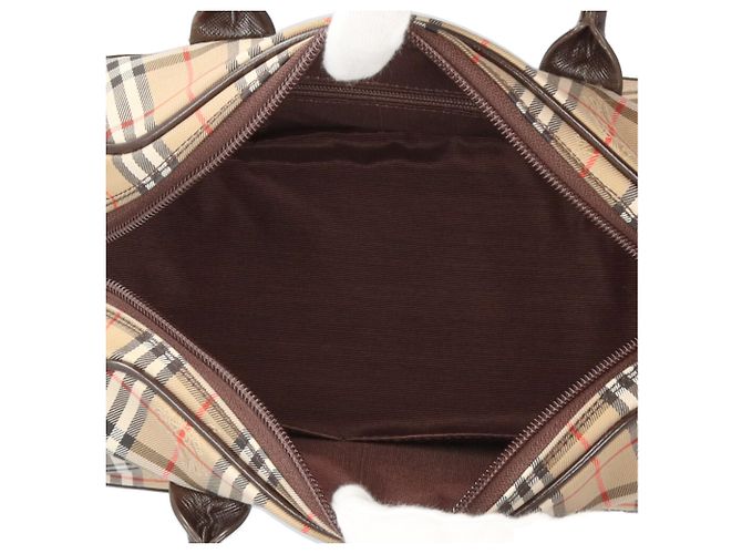 Borsa a tracolla Burberry Mini Boston Nova Check Shadow Horse Marrone Beige - vista 6