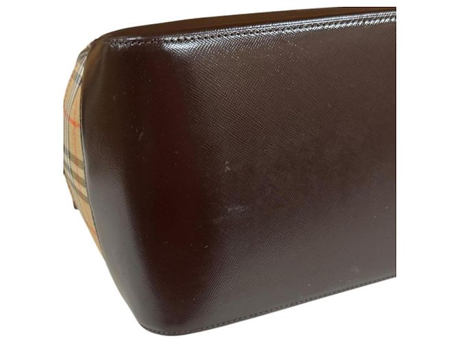 Borsa a tracolla Burberry Mini Boston Nova Check Shadow Horse Marrone Beige - vista 8