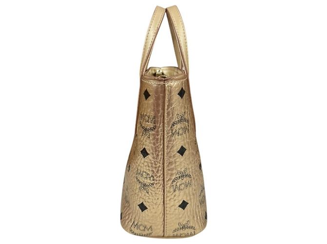MCM Schultertasche aus goldfarbenem Leder Golden - Ansicht 4