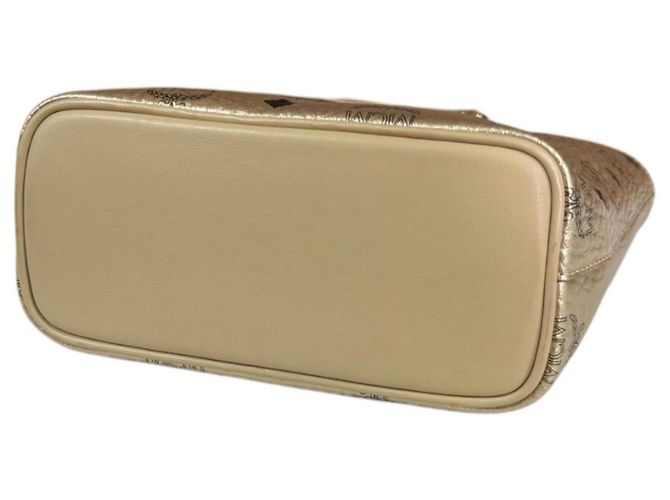 MCM Schultertasche aus goldfarbenem Leder Golden - Ansicht 5