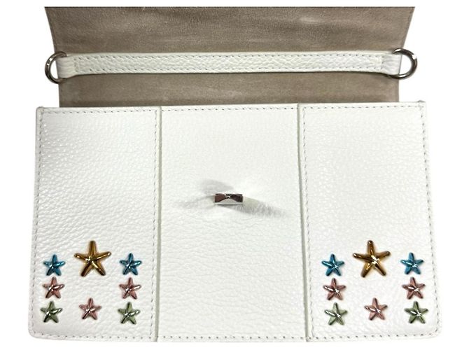 Borsa a tracolla Jimmy Choo Star Studded Bianco - vista 10
