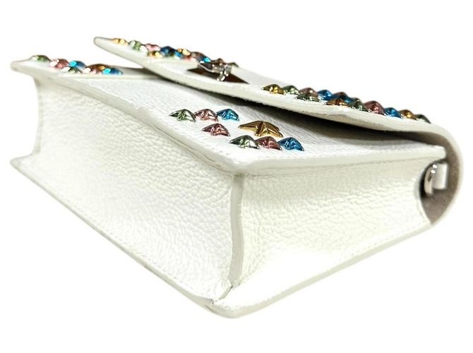 Borsa a tracolla Jimmy Choo Star Studded Bianco - vista 7