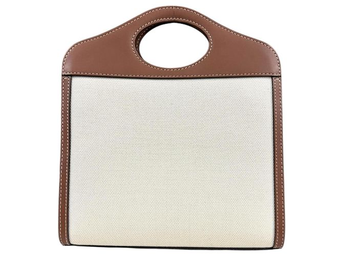 Borsa a tracolla Burberry Logo Pocket Marrone Bianco - vista 3