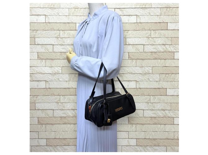 Sac Bowling Versace Tag en Nappa Noir - vue 2