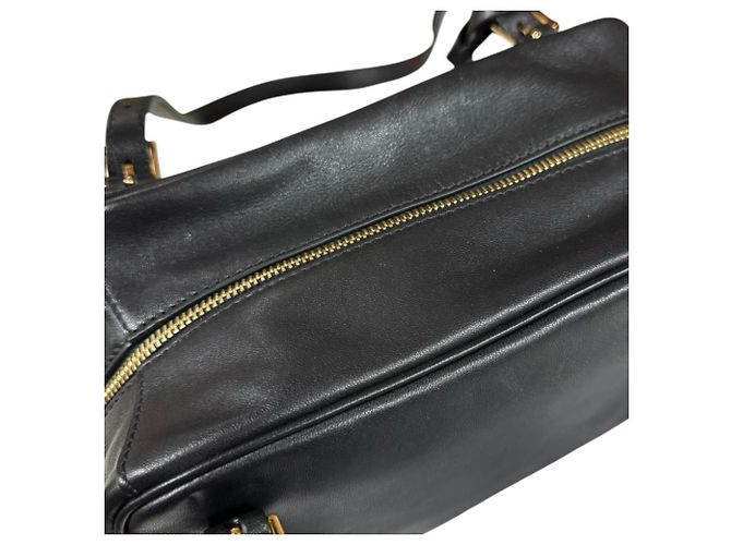 Sac Bowling Versace Tag en Nappa Noir - vue 9