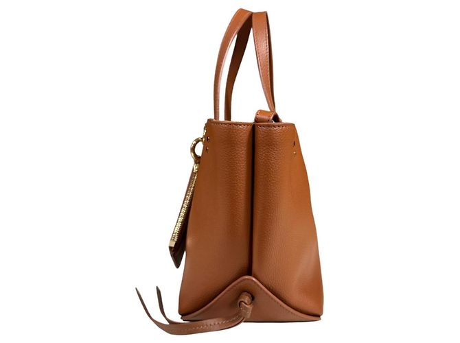 Chloé Chloe Sense Small East-West Tote Shoulder Bag Marrone - vista 5