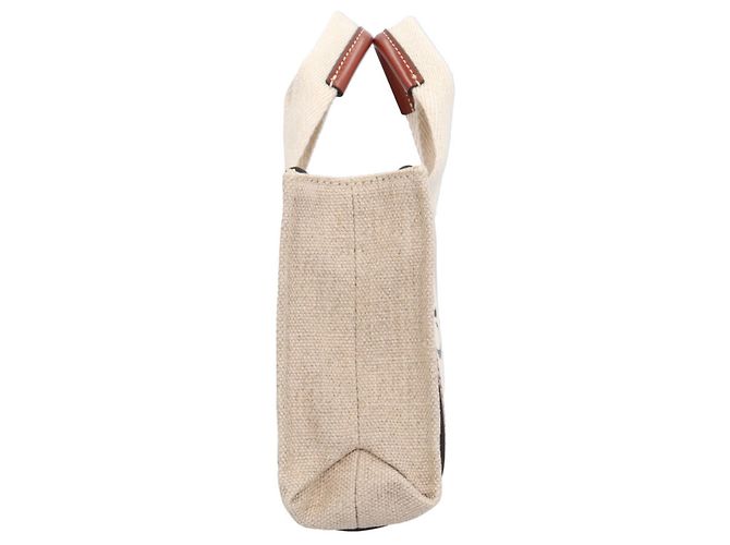 Borsa a tracolla Chloé Mini Tote Woody Marrone Bianco - vista 4
