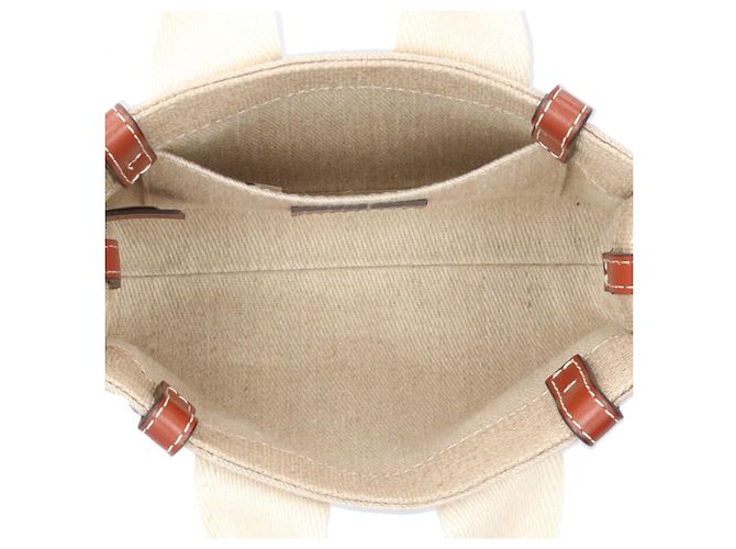 Borsa a tracolla Chloé Mini Tote Woody Marrone Bianco - vista 7