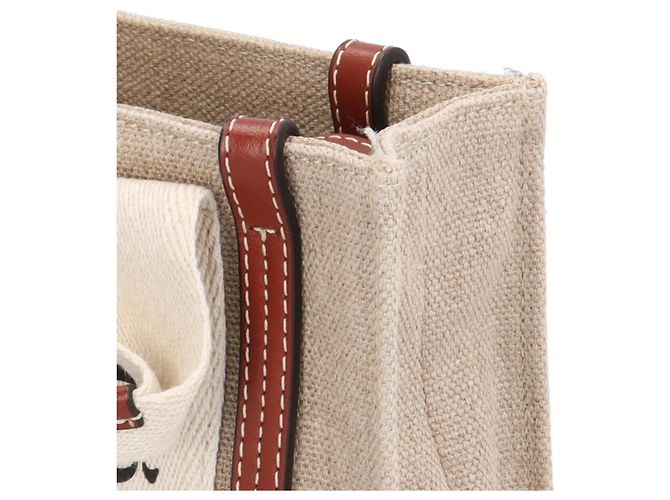 Borsa a tracolla Chloé Mini Tote Woody Marrone Bianco - vista 8