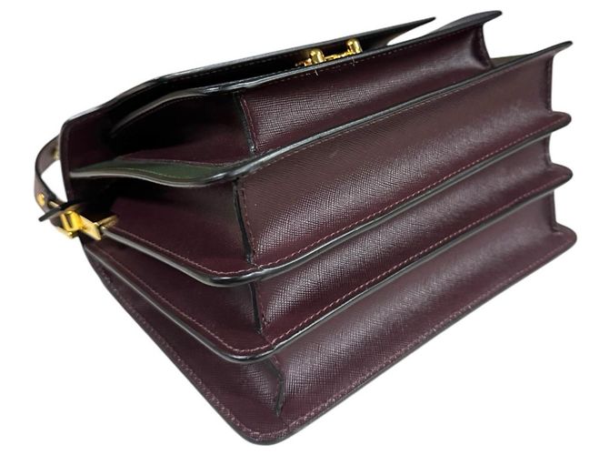 Borsa Trunk Marni a Spalla in Vitello Marrone Verde Blu navy - vista 6