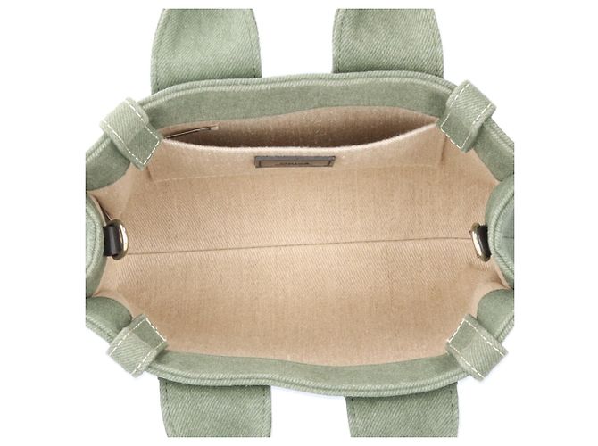 Borsa Tote Piccola Chloé Woody Shoulder Verde Cachi - vista 7
