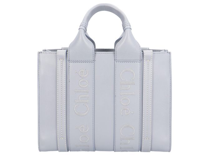 Woody Bolsa de ombro Chloé em couro azul - vista 3