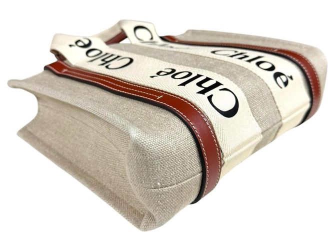 Borsa a spalla Chloé Woody Small Tote Marrone Beige - vista 6