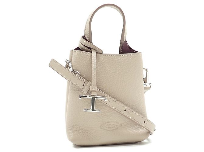 Borsa a tracolla in pelle beige Tod's da donna - vista 2