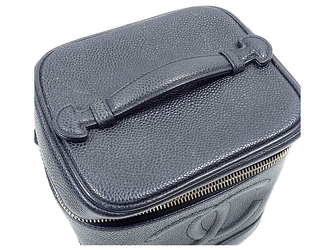Borsa Vanity Chanel in pelle di vitello martellata nera Nero - vista 5