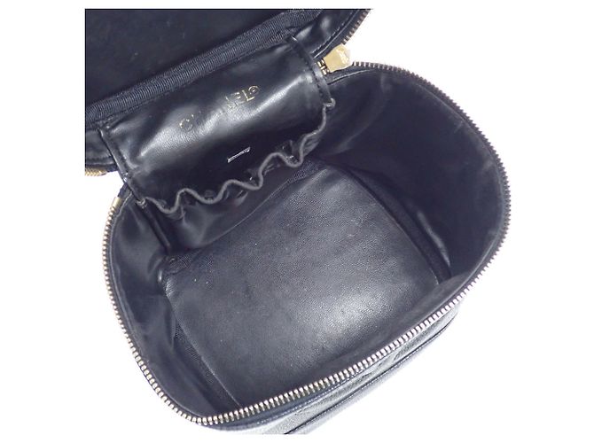 Borsa Vanity Chanel in pelle di vitello martellata nera Nero - vista 8