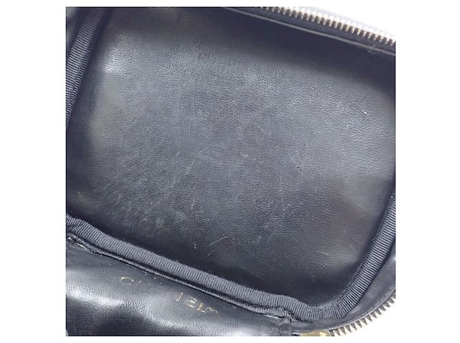 Borsa Vanity Chanel in pelle di vitello martellata nera Nero - vista 9