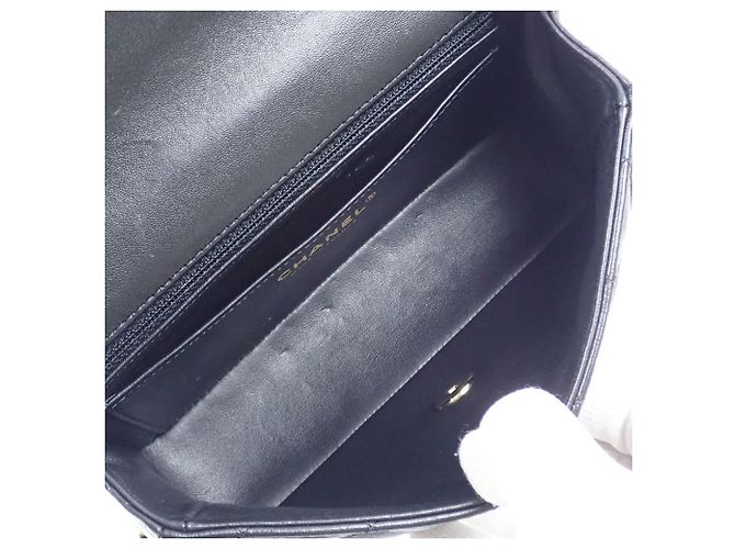 Borsa a tracolla Chanel Matelassé in pelle di agnello nera Nero - vista 8