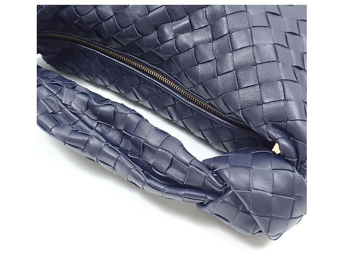 Borsa a tracolla in pelle blu navy da donna Bottega Veneta - vista 6