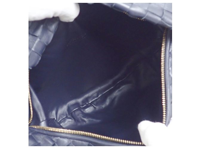 Borsa a tracolla in pelle blu navy da donna Bottega Veneta - vista 8