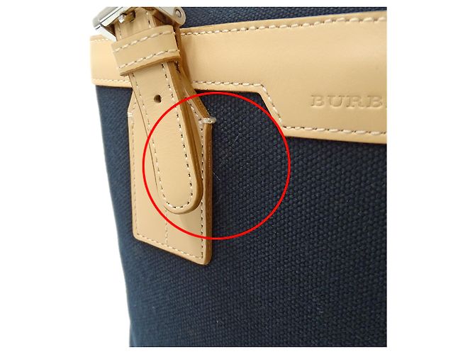 Borsa Burberry in tela Nero Beige - vista 10