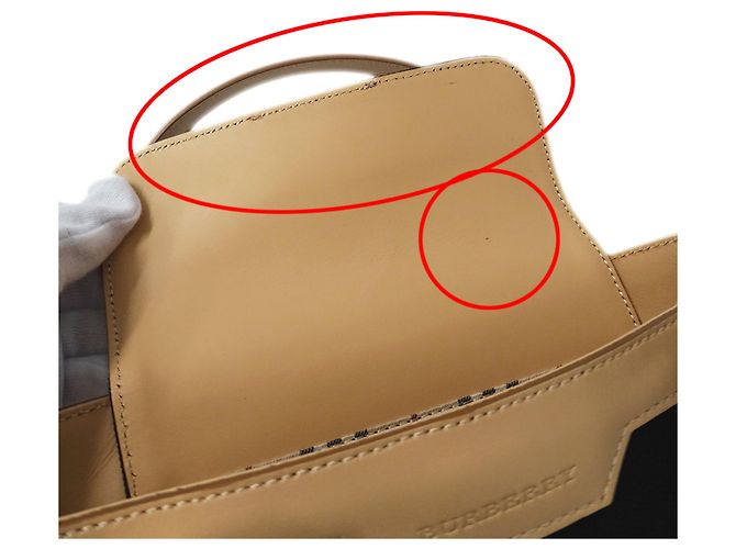 Borsa Burberry in tela Nero Beige - vista 12