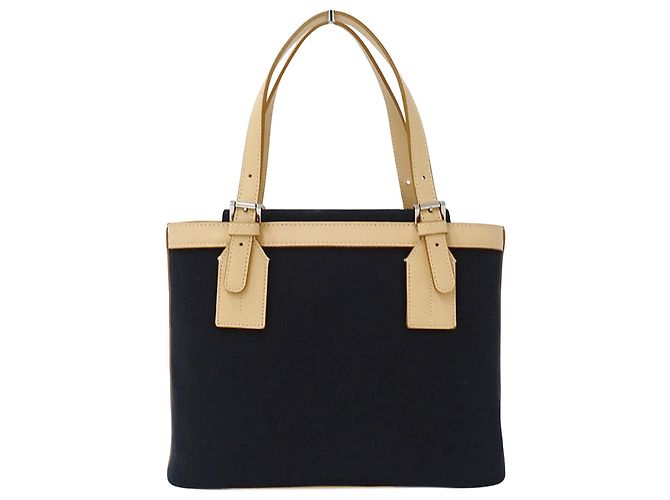 Borsa Burberry in tela Nero Beige - vista 2