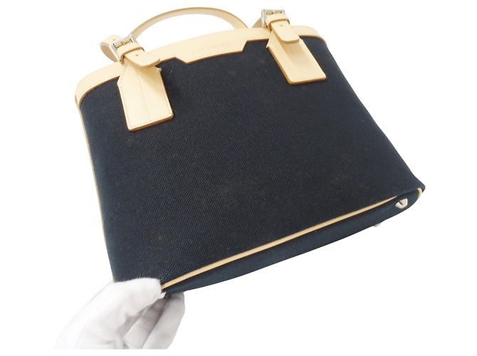 Borsa Burberry in tela Nero Beige - vista 7