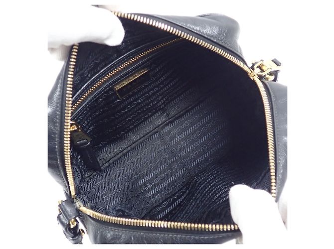 Bolso de hombro Prada Nero de piel negra Castaño Negro - vista 10