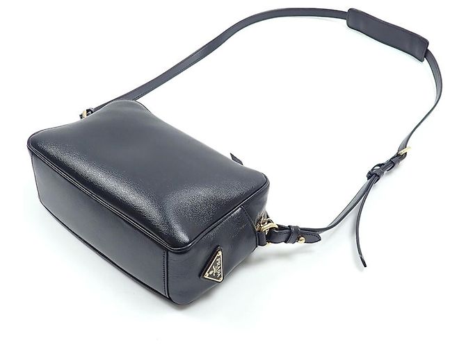 Bolso de hombro Prada Nero de piel negra Castaño Negro - vista 3