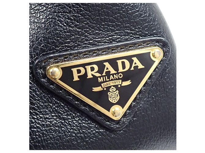 Bolso de hombro Prada Nero de piel negra Castaño Negro - vista 6