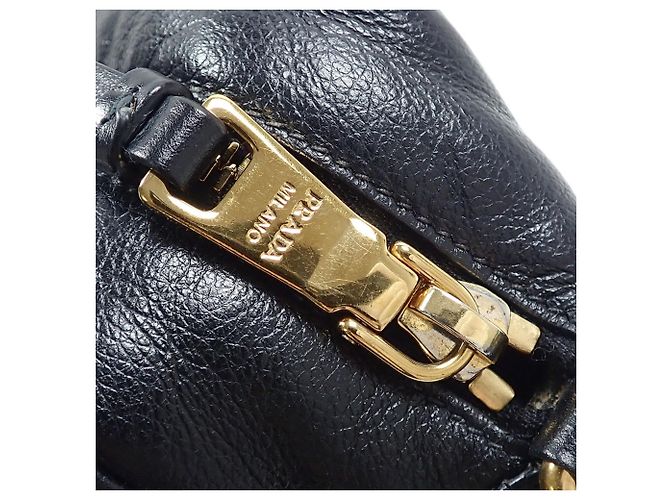 Bolso de hombro Prada Nero de piel negra Castaño Negro - vista 7