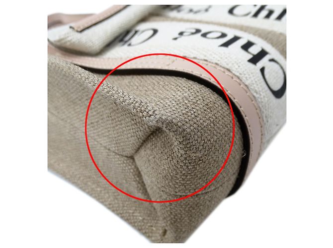 Bolsa de lona Chloé bege rosa - vista 10