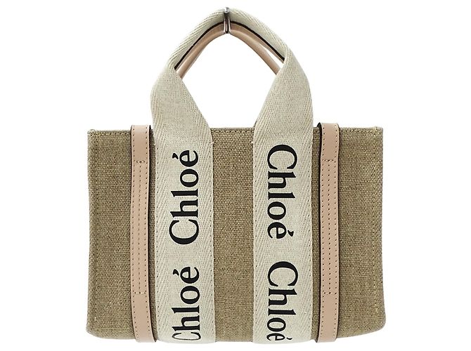 Bolsa de lona Chloé bege rosa - vista 2