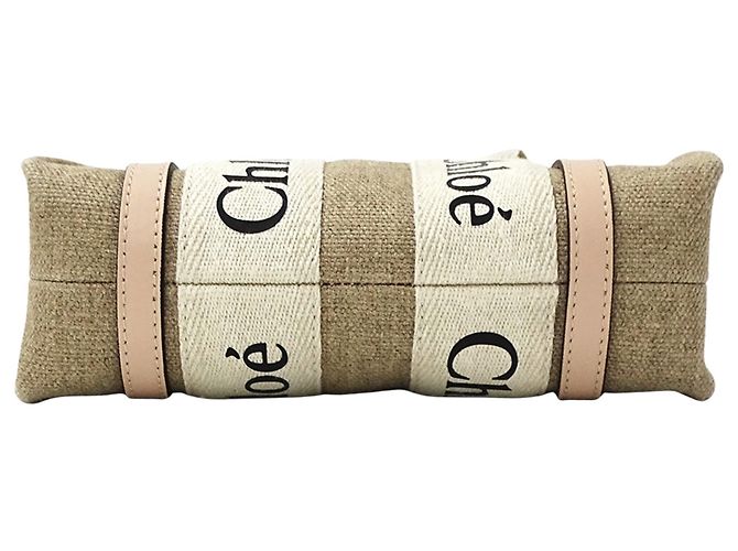 Bolsa de lona Chloé bege rosa - vista 3