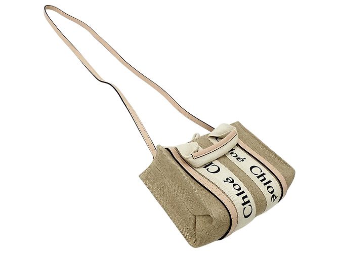 Bolsa de lona Chloé bege rosa - vista 4