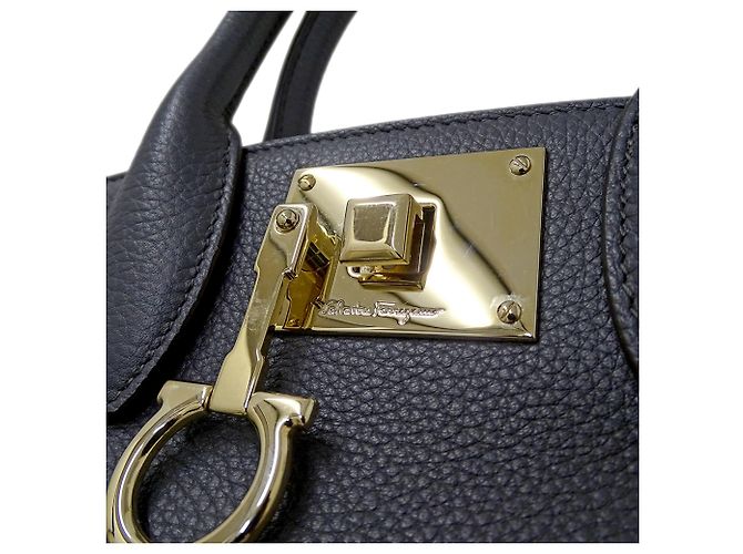 Borsa in pelle grigia Salvatore Ferragamo Marrone - vista 10