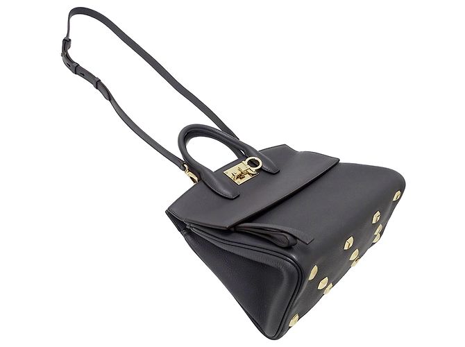 Borsa in pelle grigia Salvatore Ferragamo Marrone - vista 4