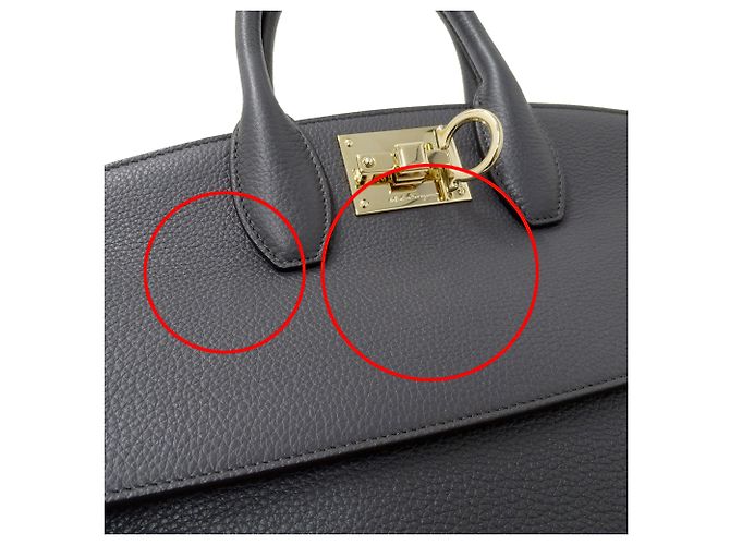 Borsa in pelle grigia Salvatore Ferragamo Marrone - vista 9