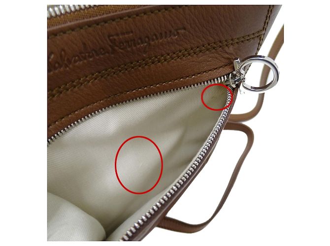 Gancini Borsa a mano in pelle marrone Salvatore Ferragamo - vista 11