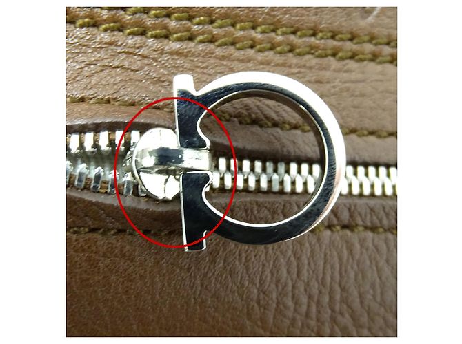 Gancini Borsa a mano in pelle marrone Salvatore Ferragamo - vista 15