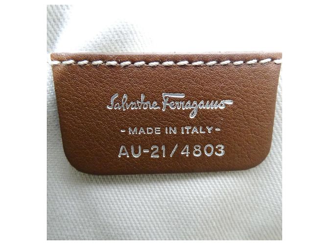 Gancini Borsa a mano in pelle marrone Salvatore Ferragamo - vista 7