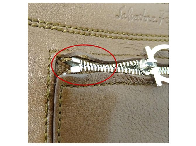 Gancini Borsa a mano in pelle marrone Salvatore Ferragamo - vista 9