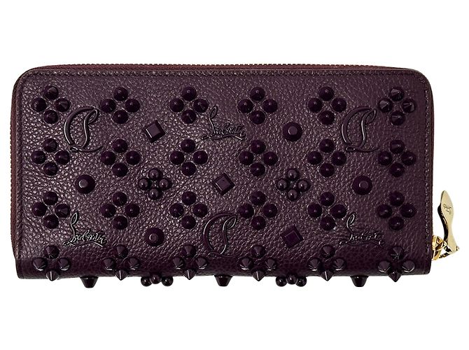 Cartera larga de piel morada Christian Louboutin Púrpura - vista 2